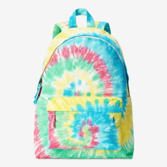 $110 Polo Ralph Lauren Canvas Backpack Back School Adult Child Bookbag Tie Dye